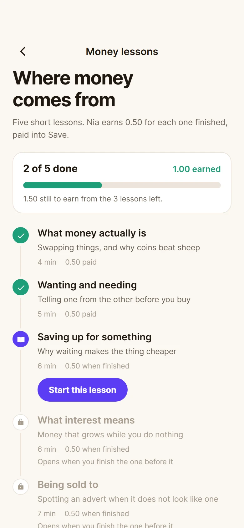 Acorn Money Lessons preview