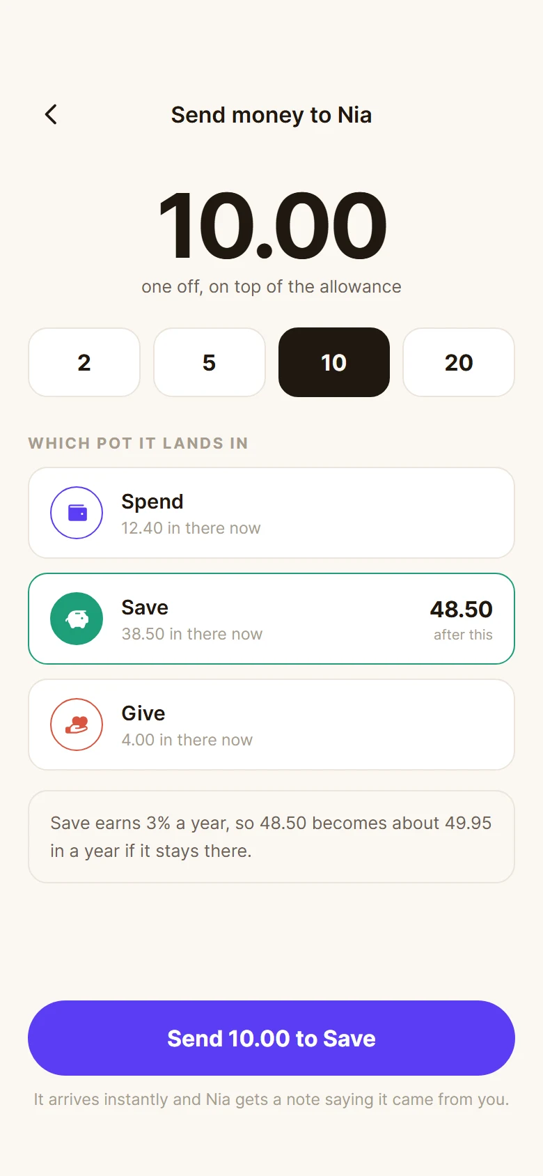 Acorn Send Money preview