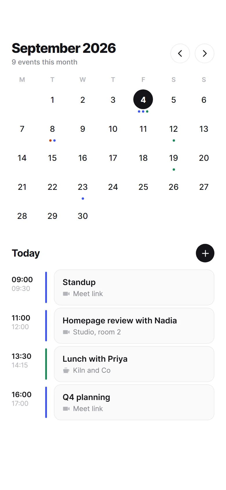 Agenda Calendar preview