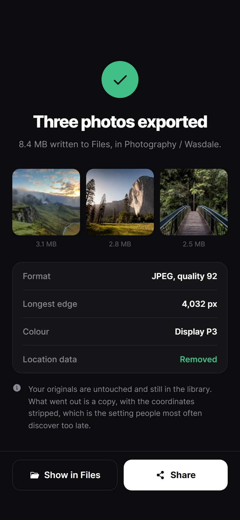 Aperture Exported preview
