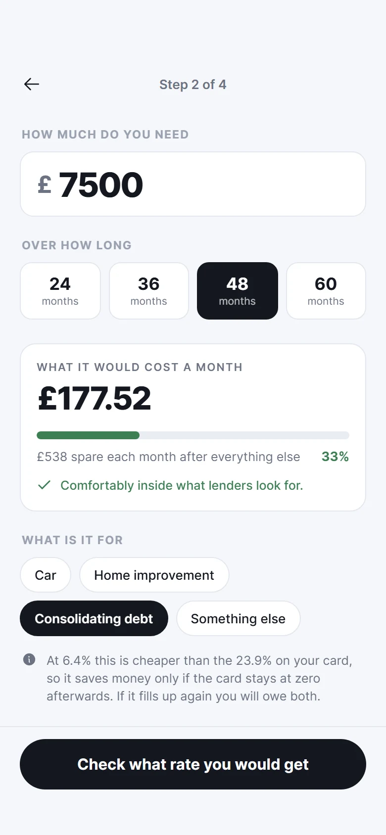 Arc Loan Application preview