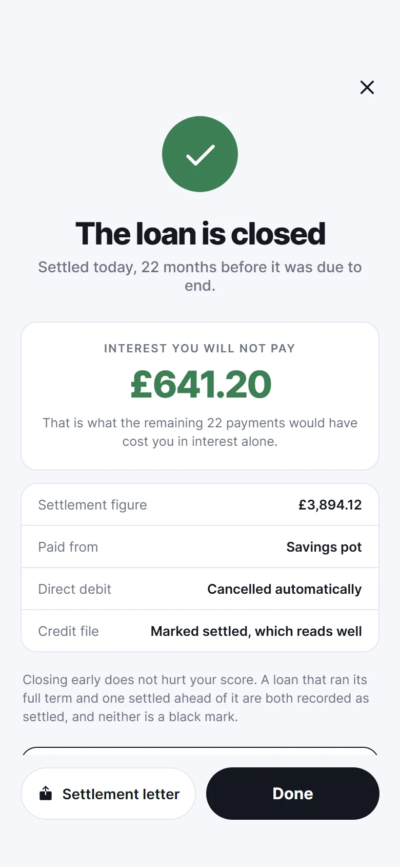 Arc Loan Settled preview