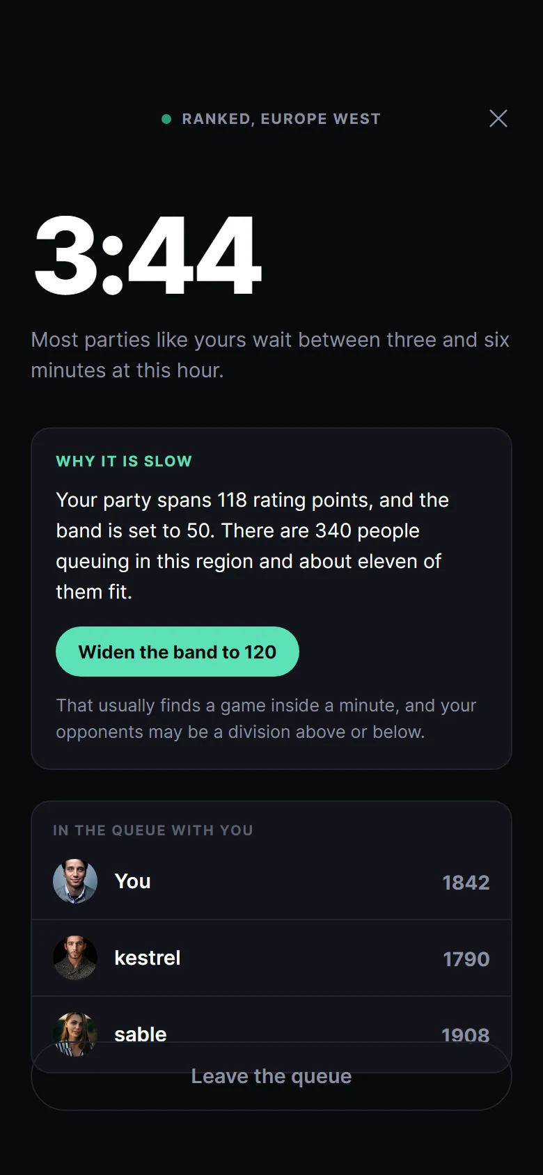Arena Matchmaking Queue preview