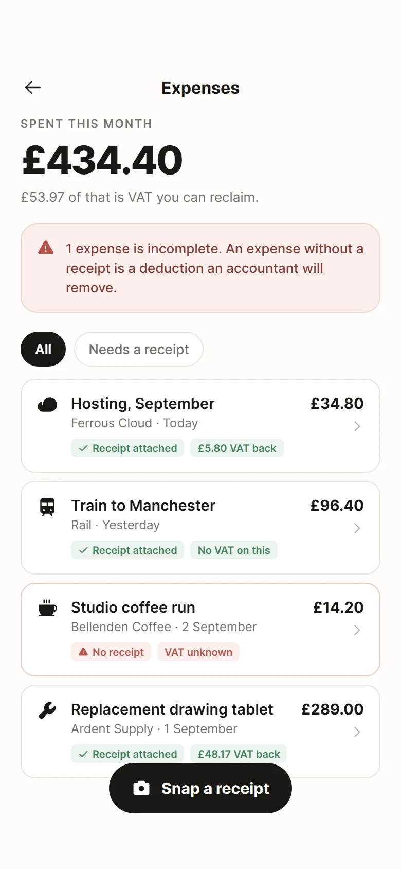 Books Expenses preview