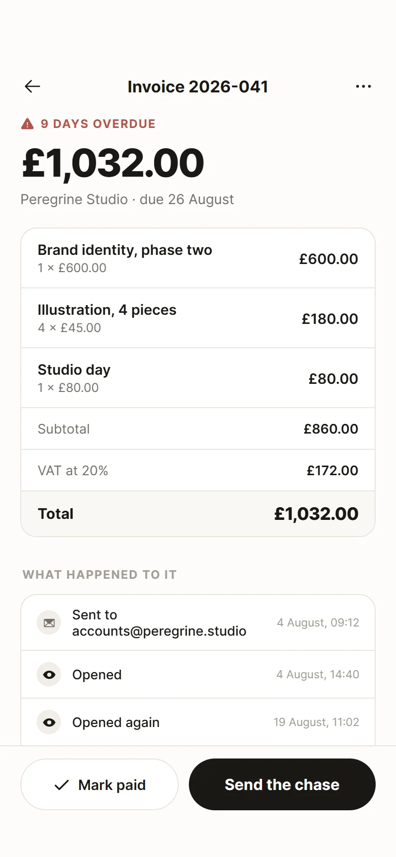 Books Invoice preview