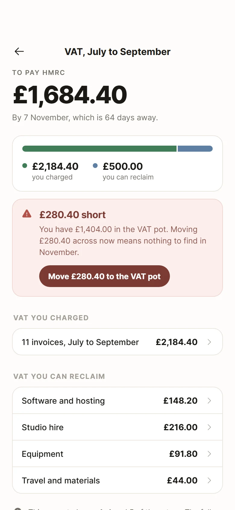 Books VAT Return preview