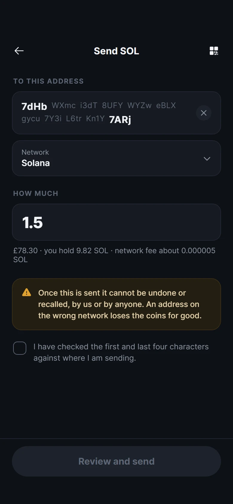 Chain Send preview