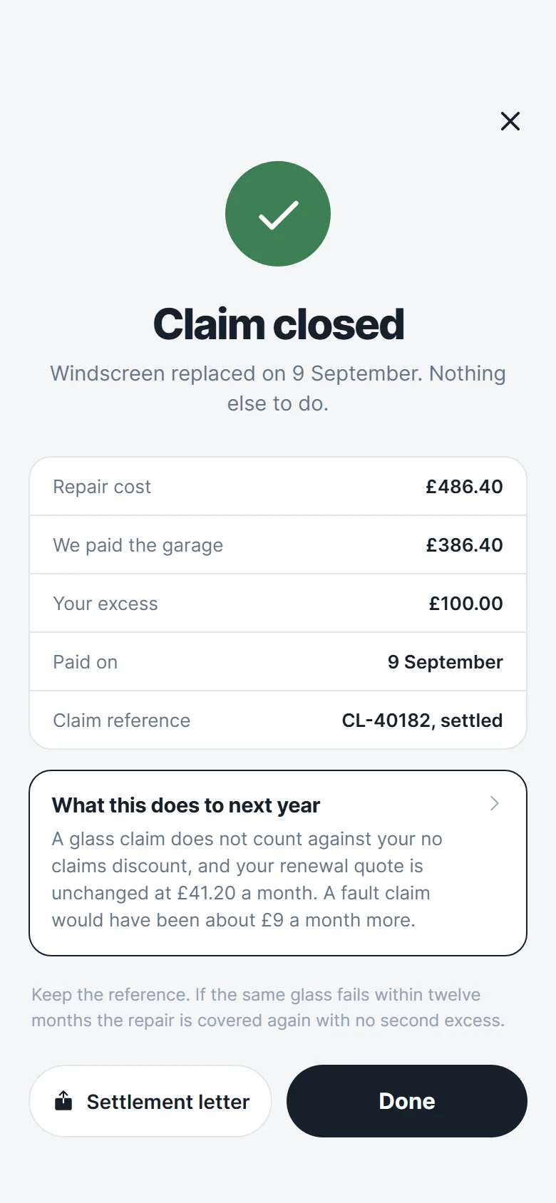 Cover Claim Settled preview