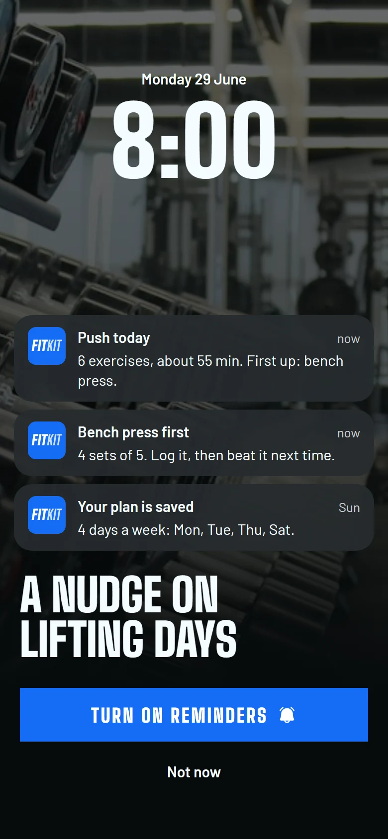 Fitkit Reminders Prime preview