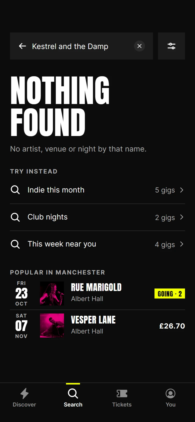 Flypost No Results preview