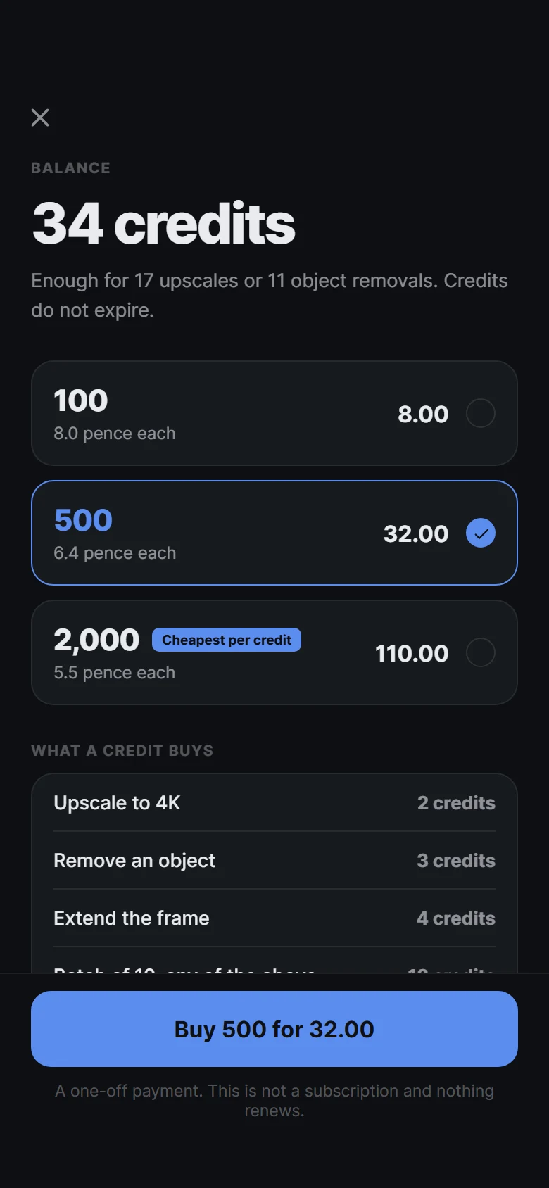 Foundry Credit Packs preview