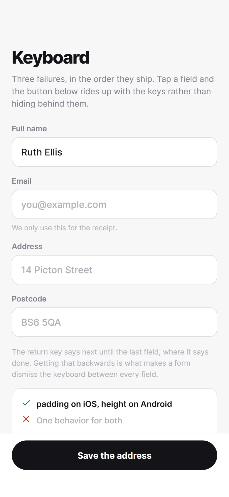 Keyboard preview