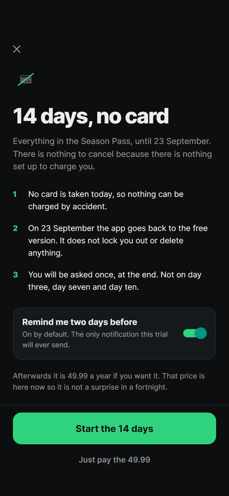 Kickoff Trial Without A Card preview