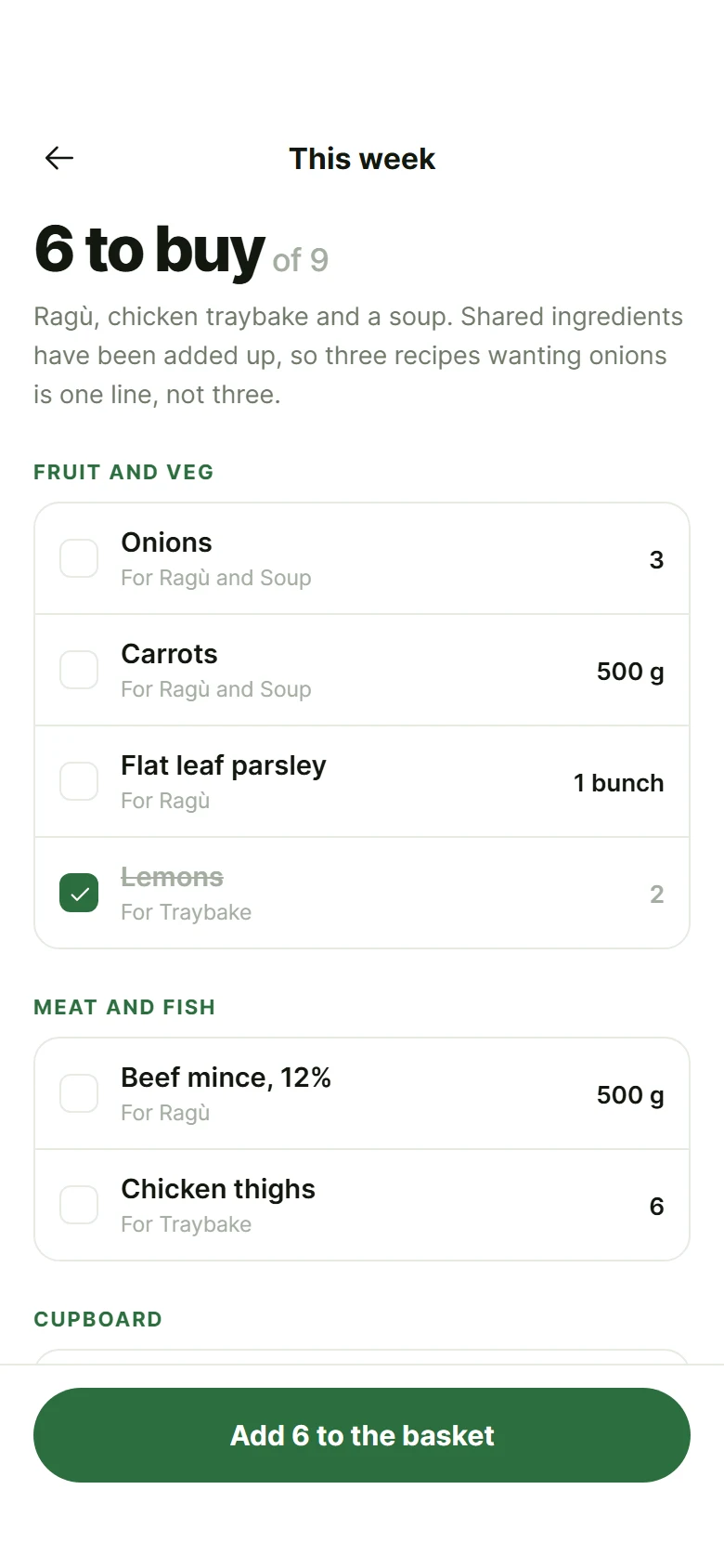 Larder Shopping List preview