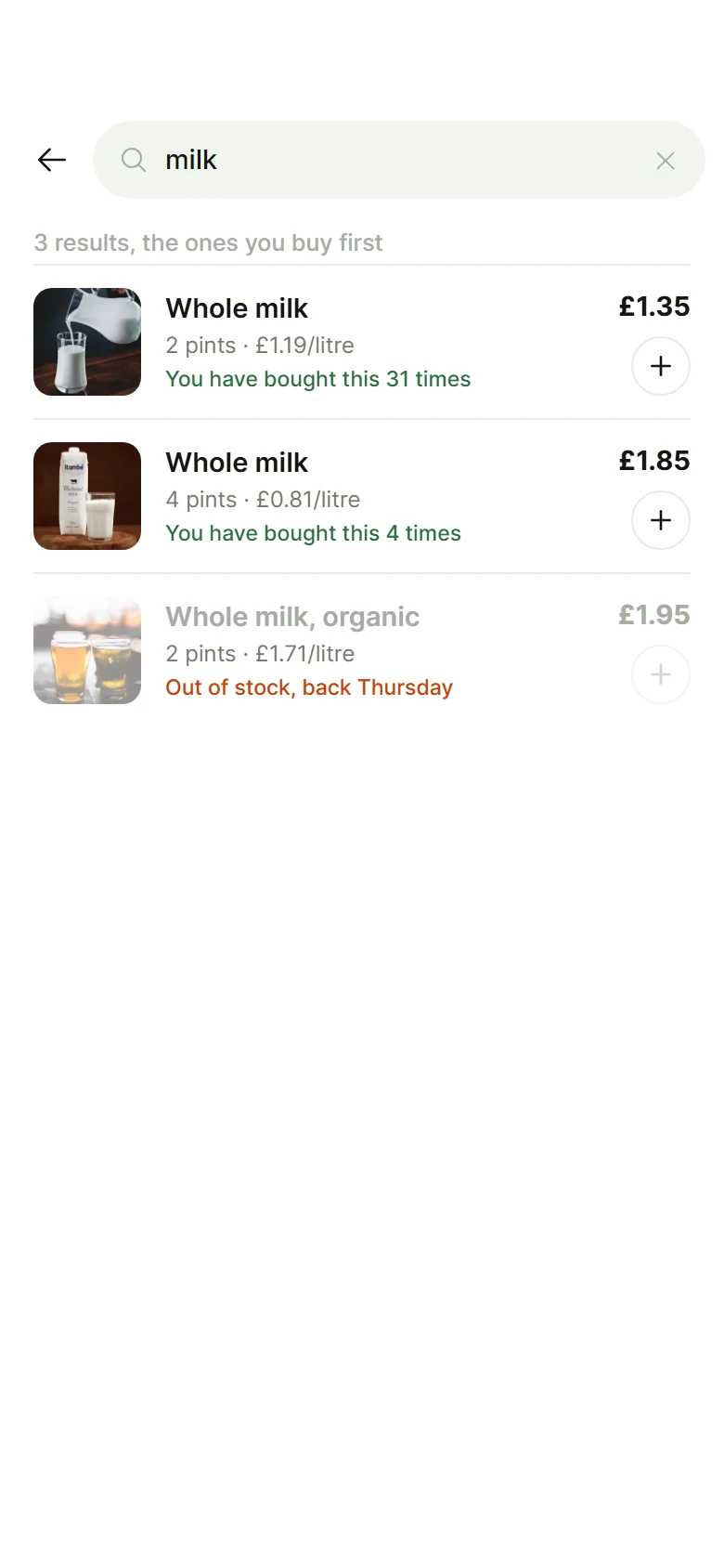 Larder Shop Search preview
