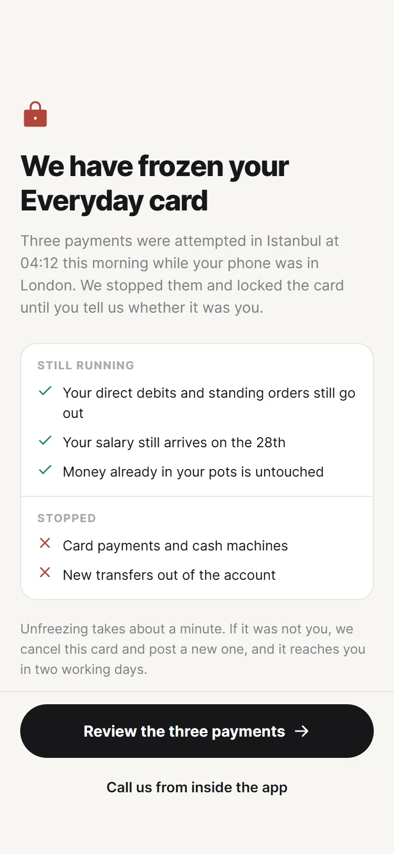 Ledger Card Frozen preview