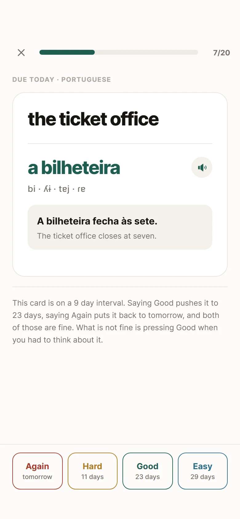 Lingo Review Card preview