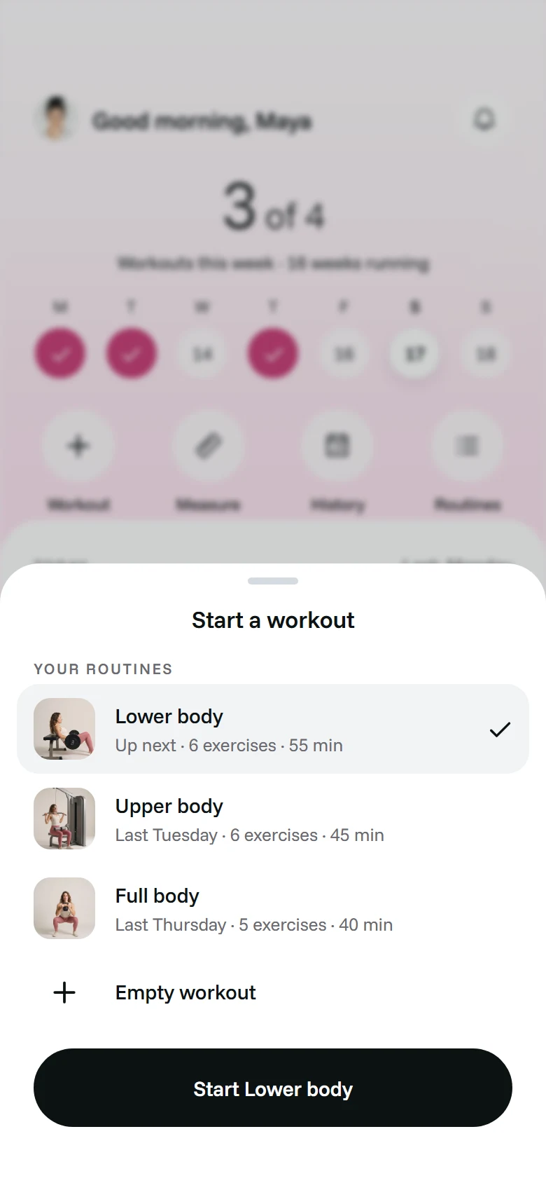 LunaFit Choose Workout preview