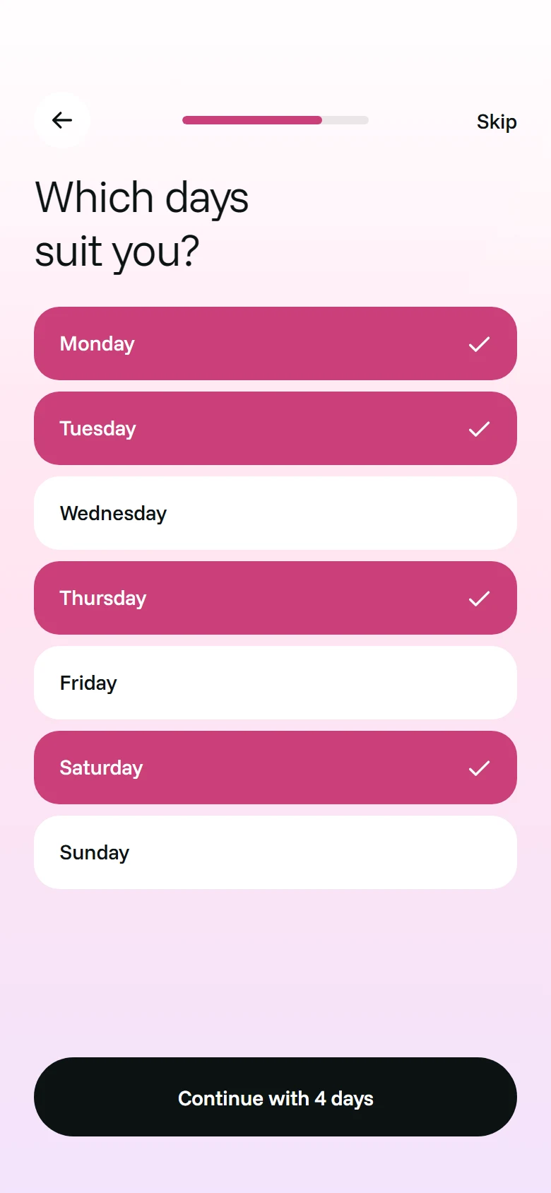 LunaFit Days Per Week preview