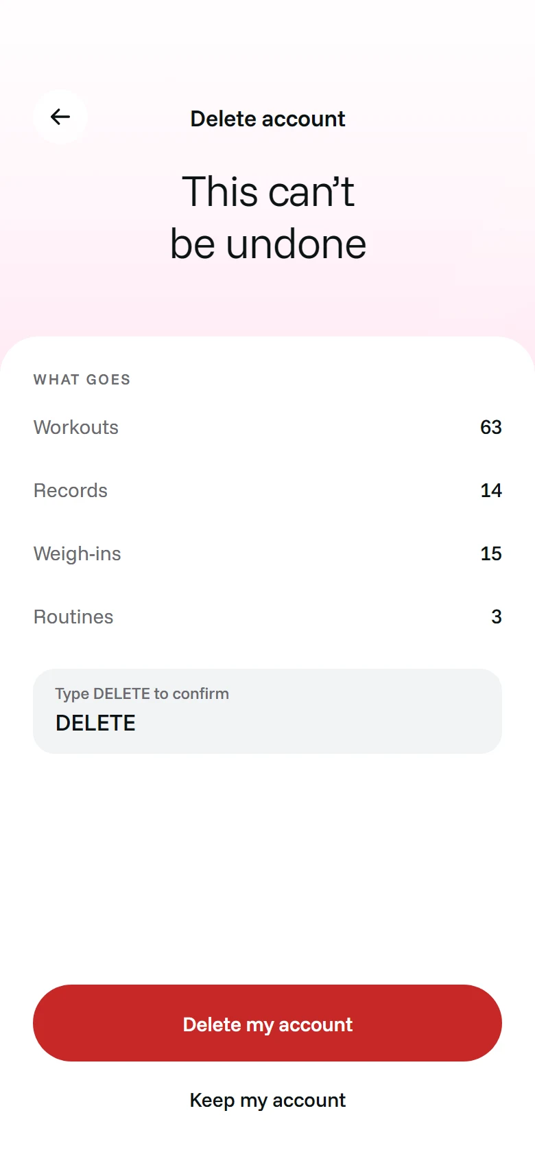 LunaFit Delete Account preview