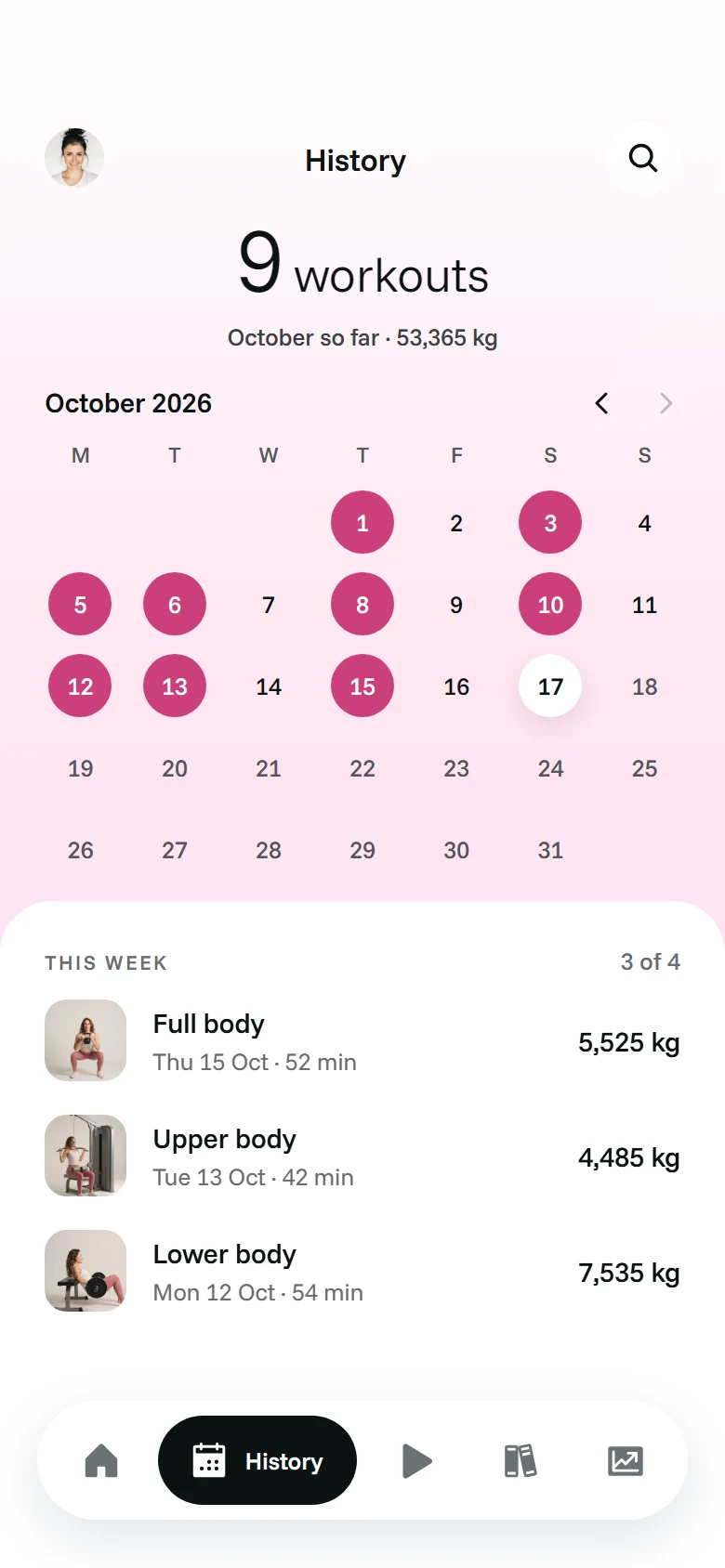 LunaFit History preview