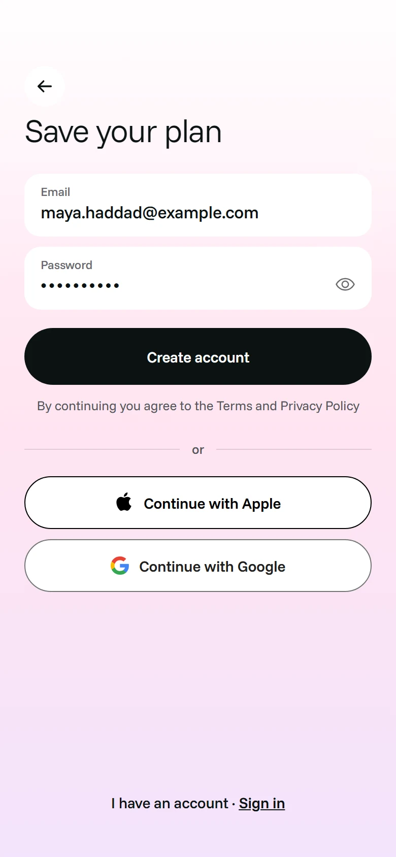 LunaFit Sign Up preview