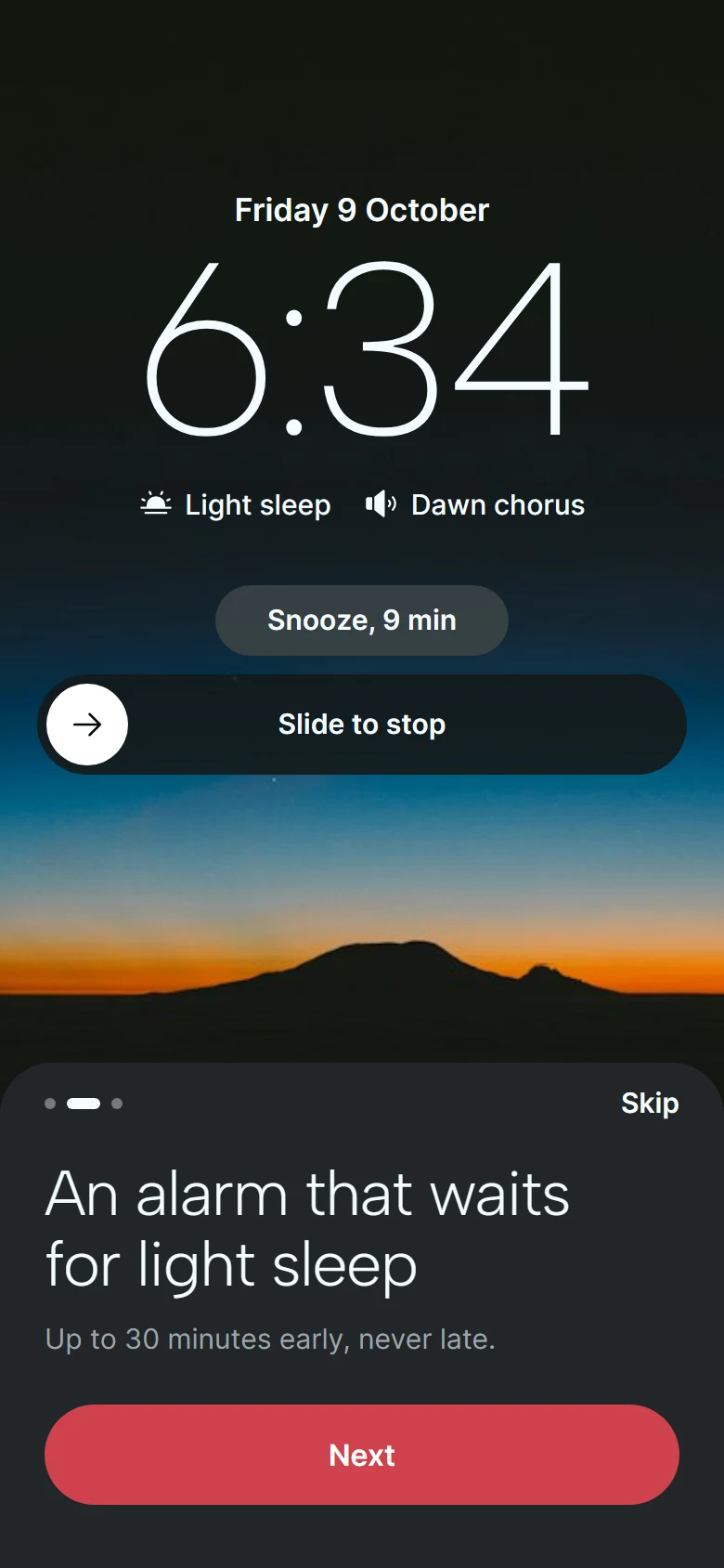 Nightjar Intro Smart Alarm preview