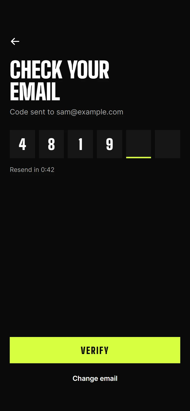 Pacer Verify Code preview