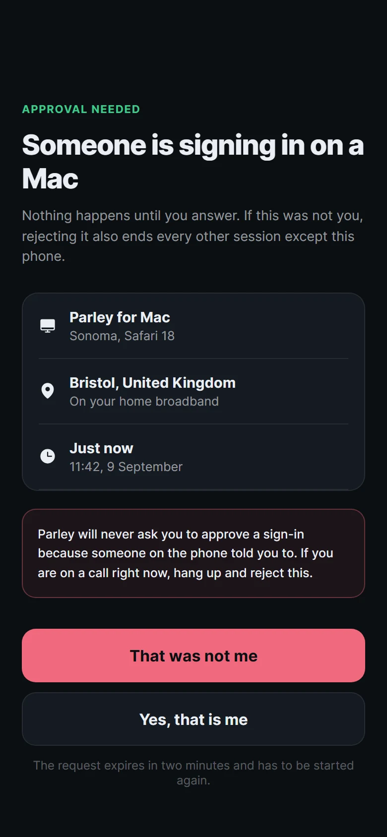 Parley Approve A Sign-In preview