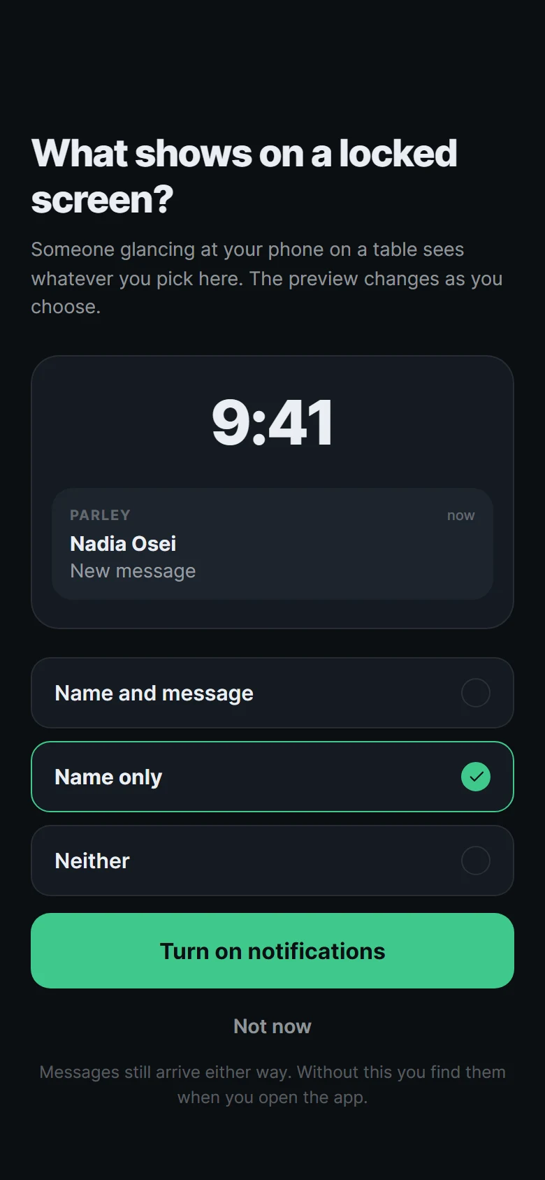 Parley Lock Screen Preview preview