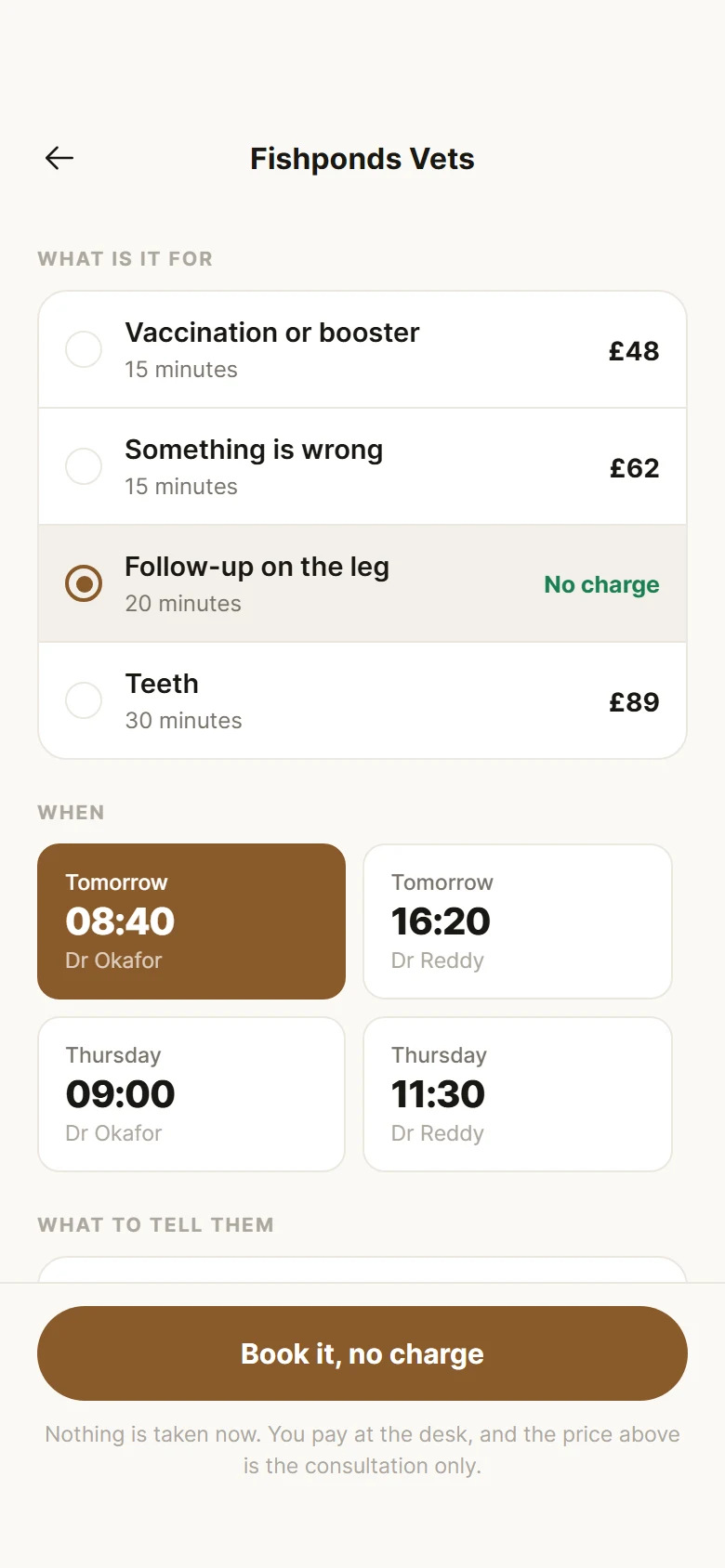 Paws Vet Booking preview