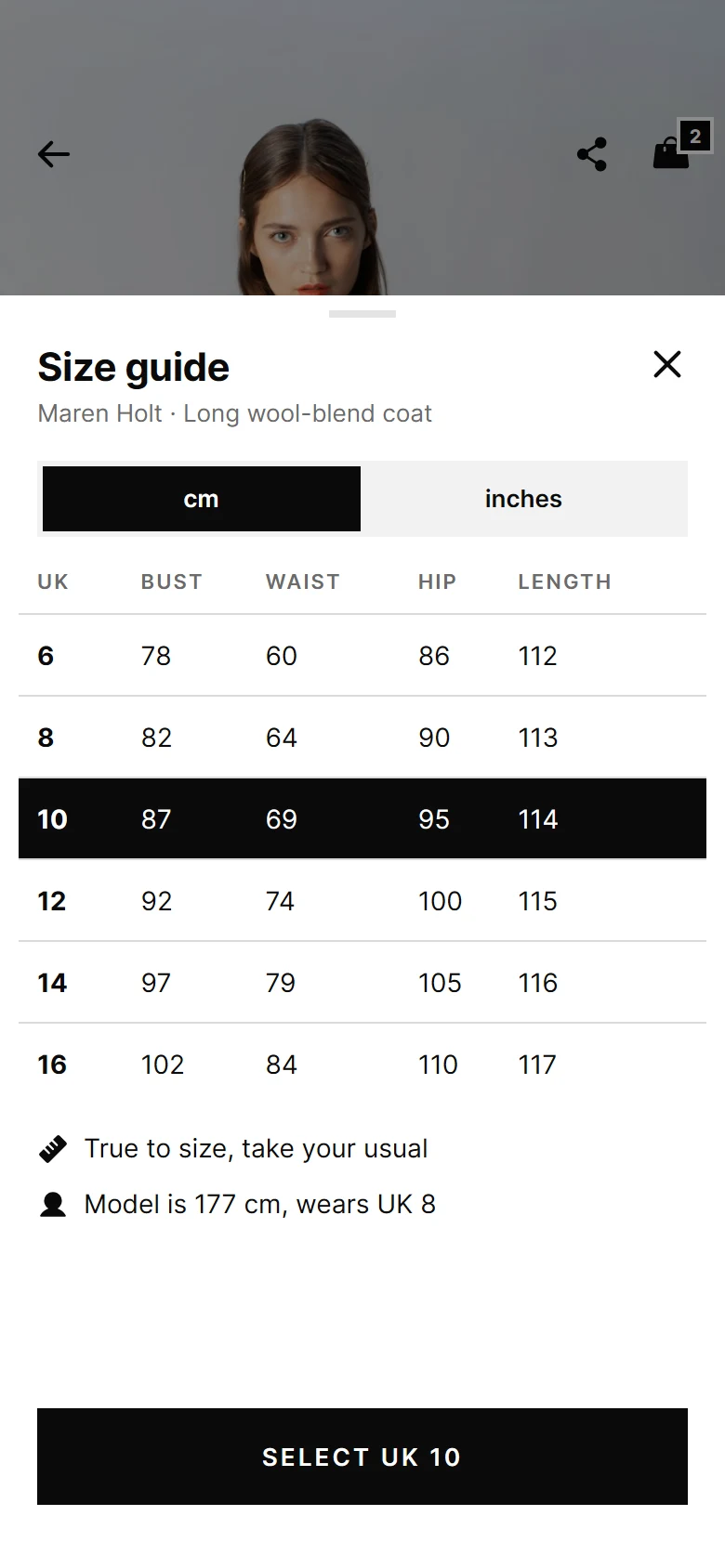 Placket Size Guide preview