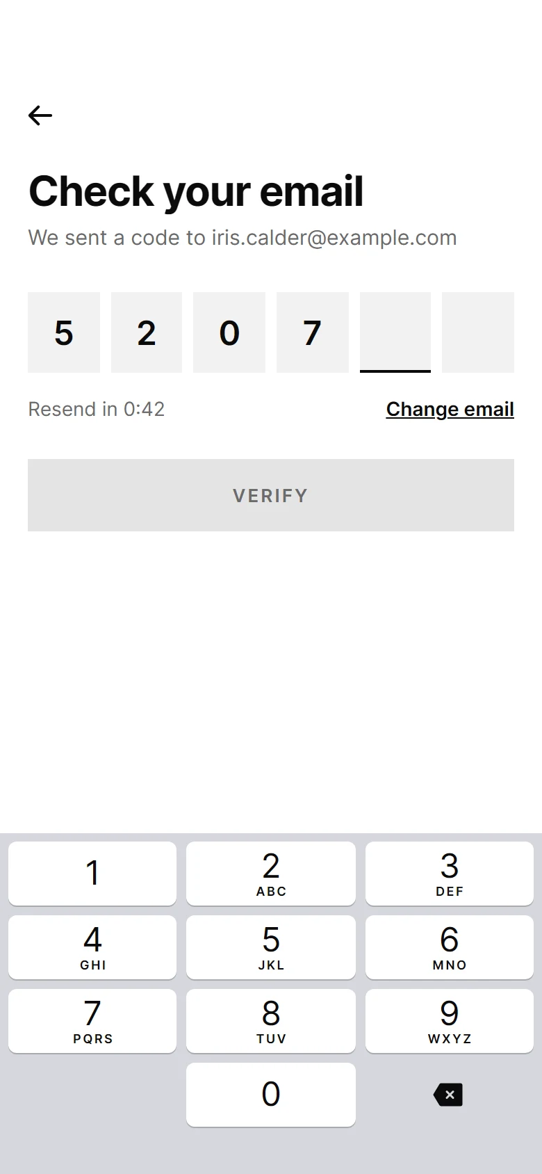 Placket Verify Code preview