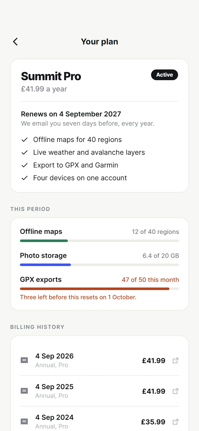 Plan Subscription preview