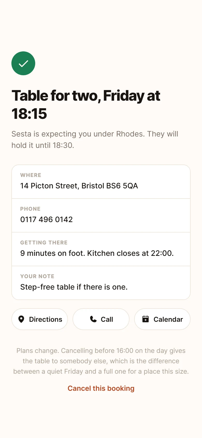 Plate Booking Confirmed preview