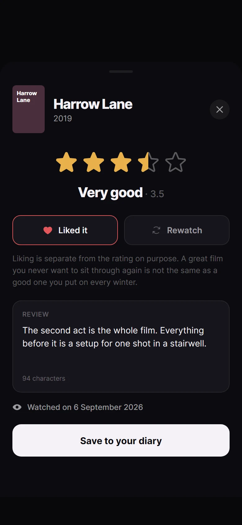 Reelist Rating Sheet preview