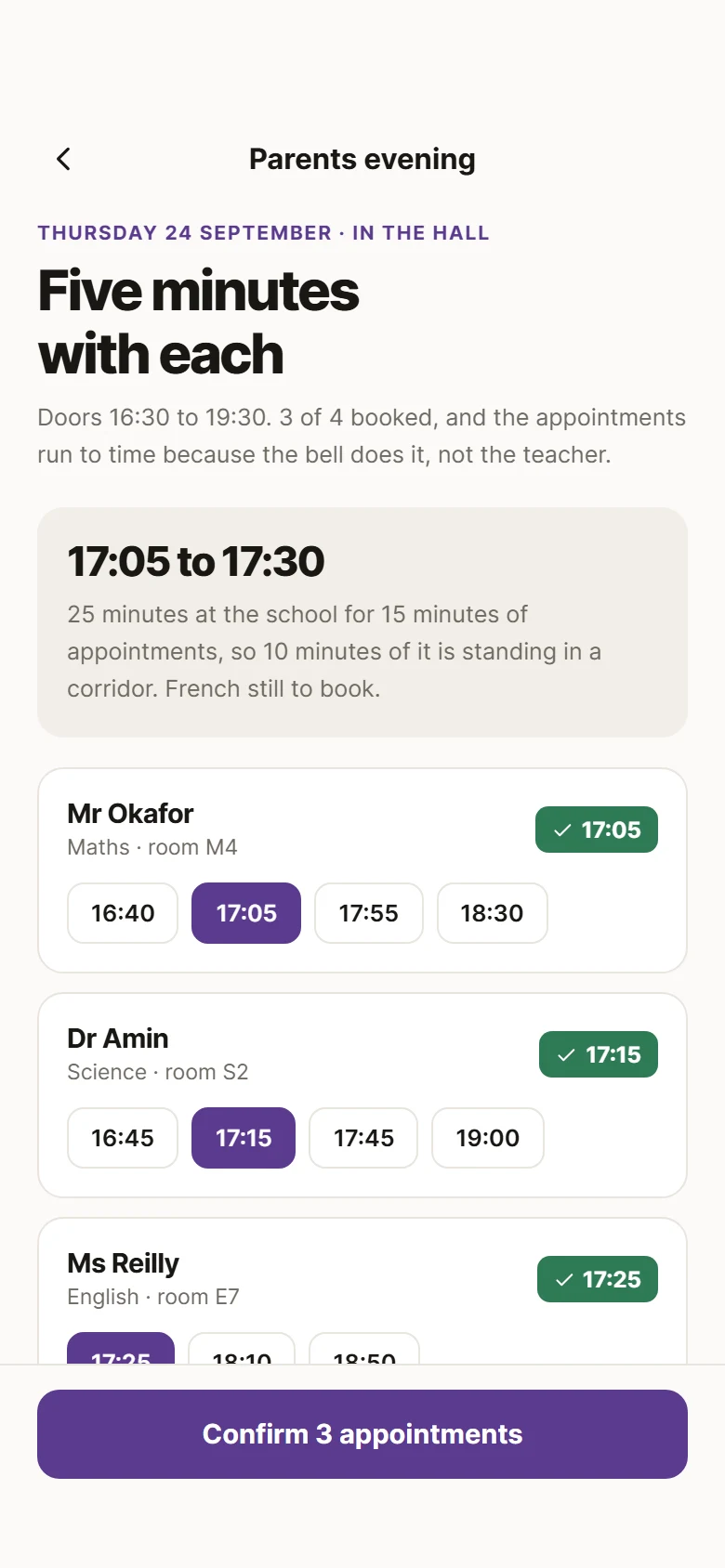 Satchel Parents Evening preview