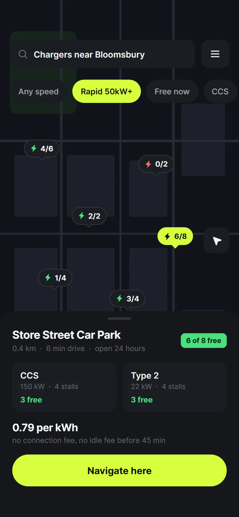 Spindle Charger Map preview