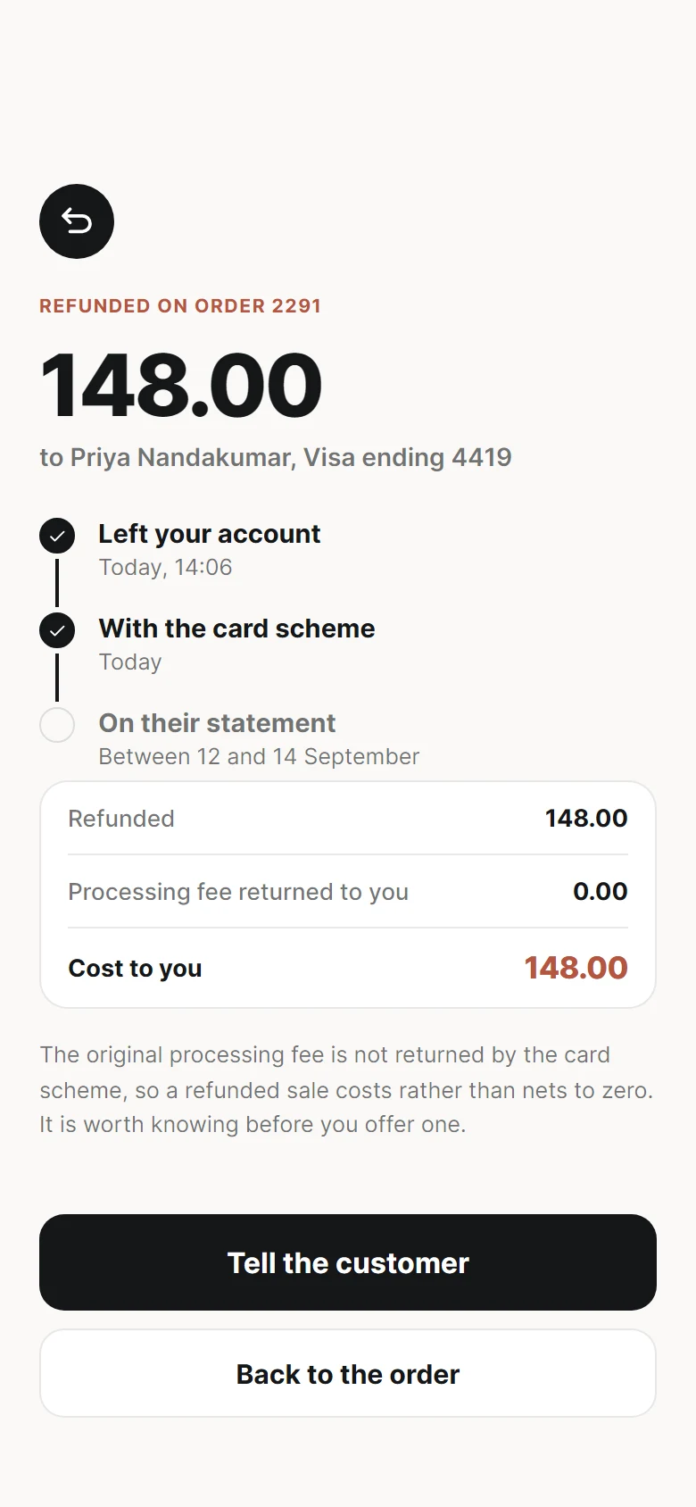 Tally Refund Issued preview