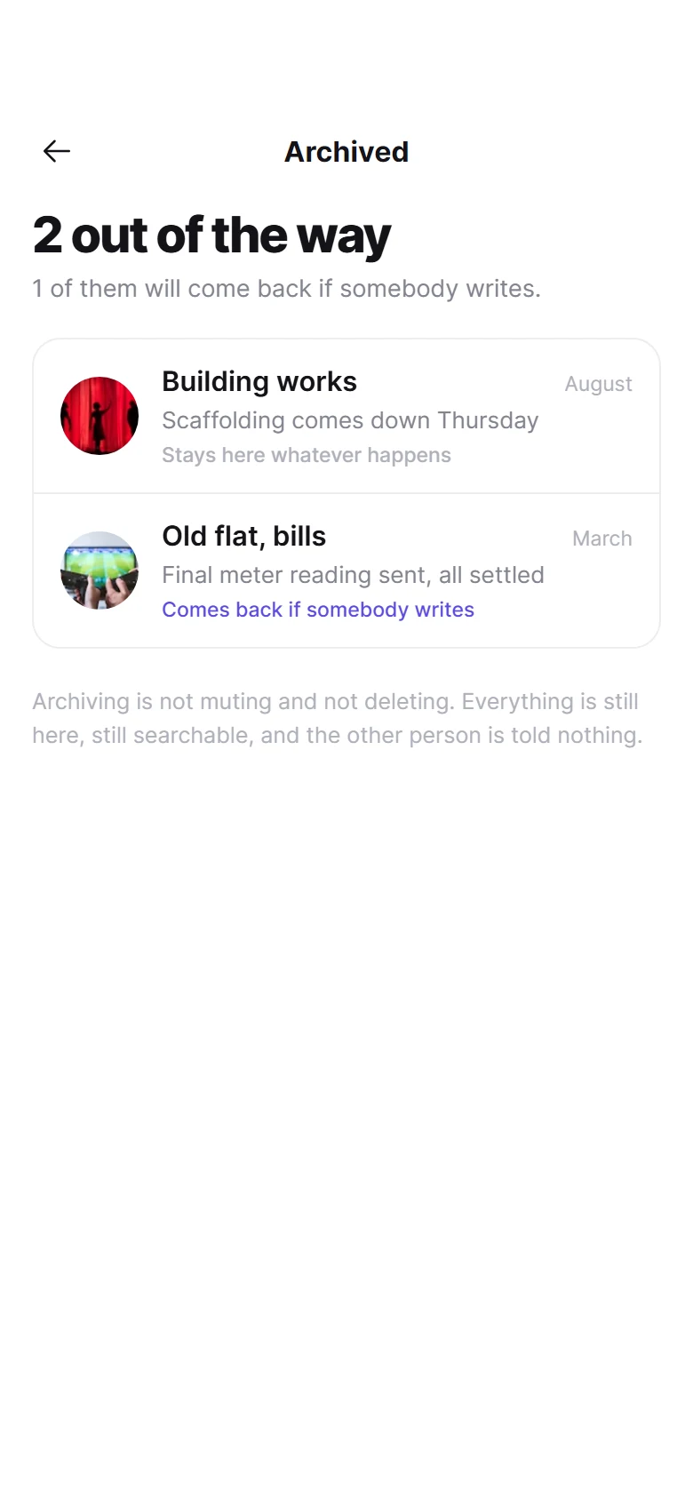 Thread Archived Chats preview
