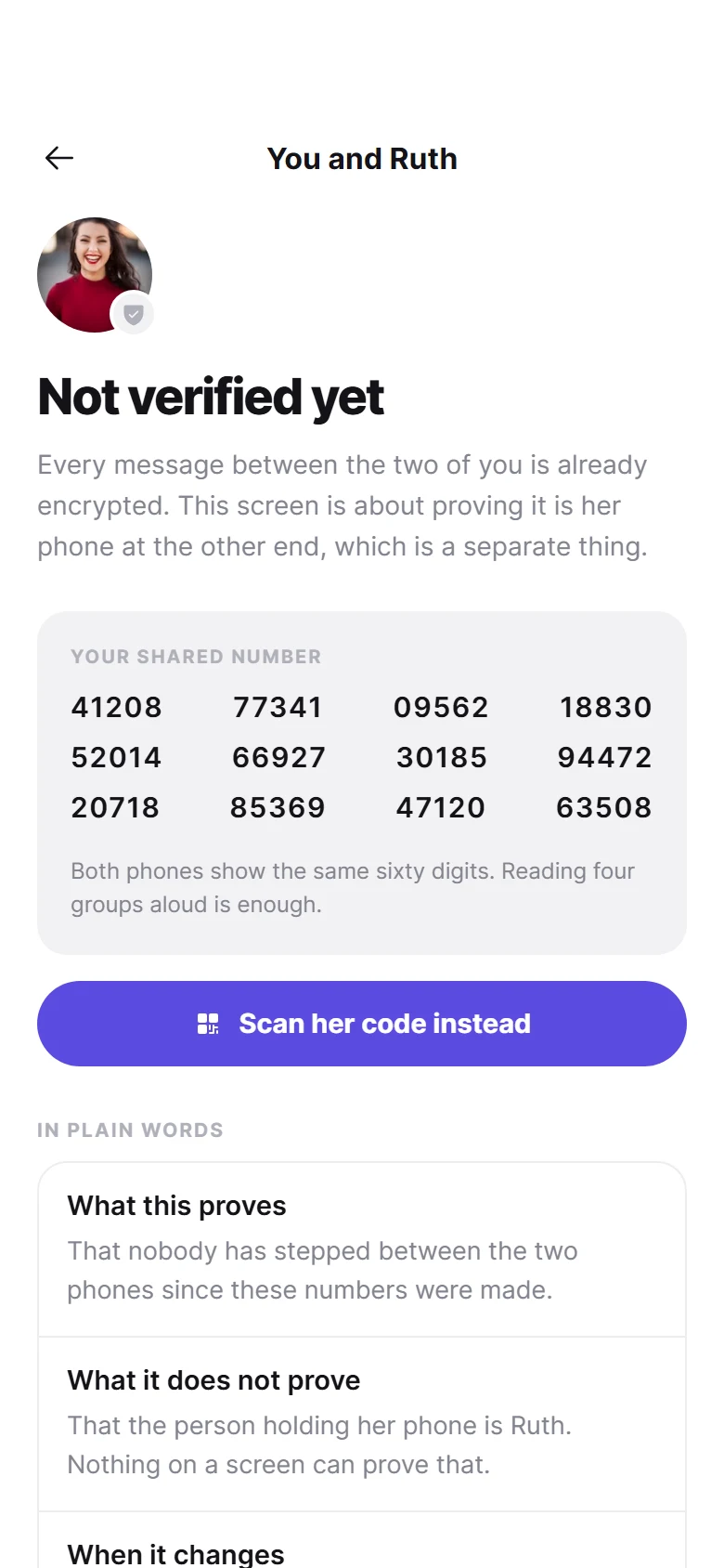 Thread Verify a Contact preview