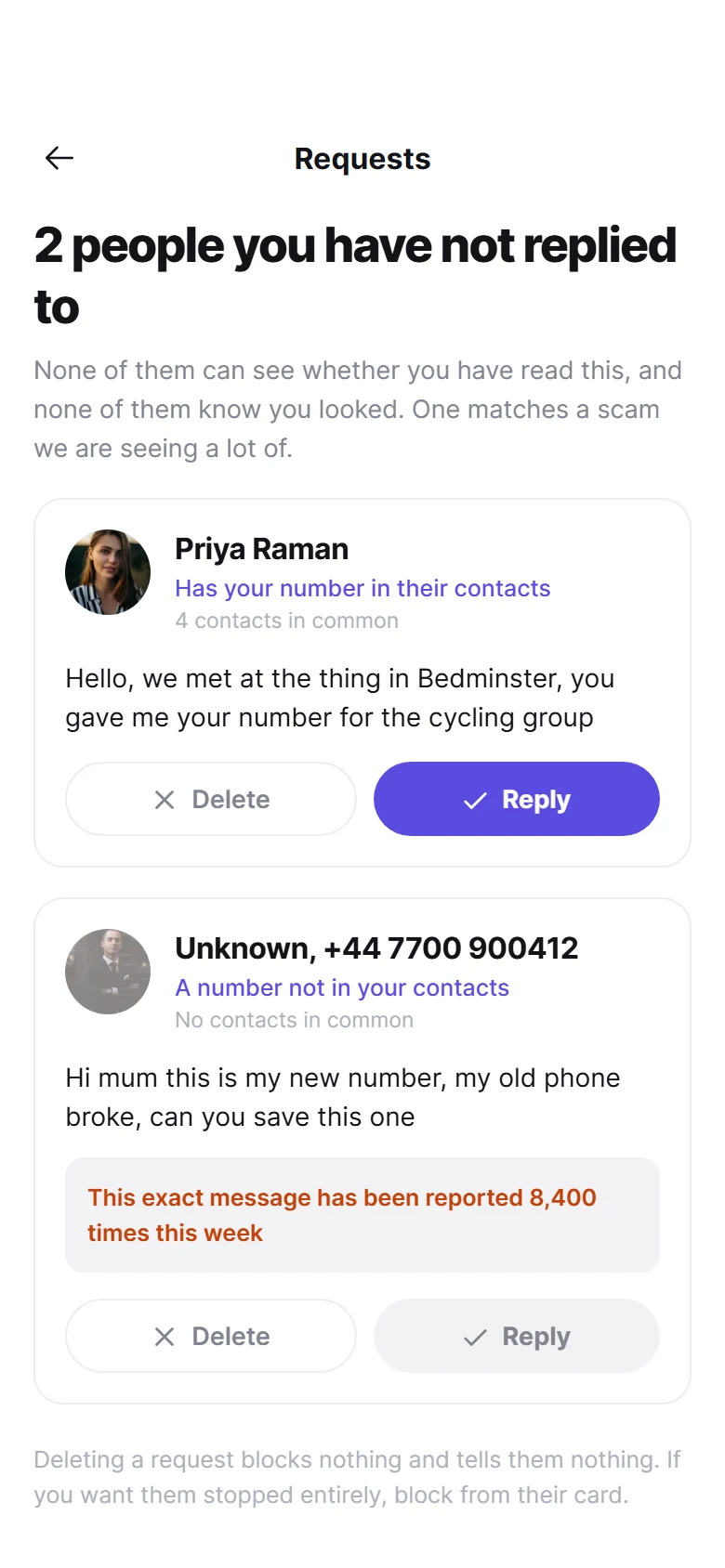 Thread Message Requests preview