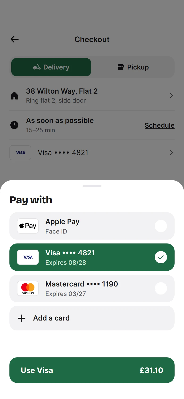 Tiffin Payment Method preview
