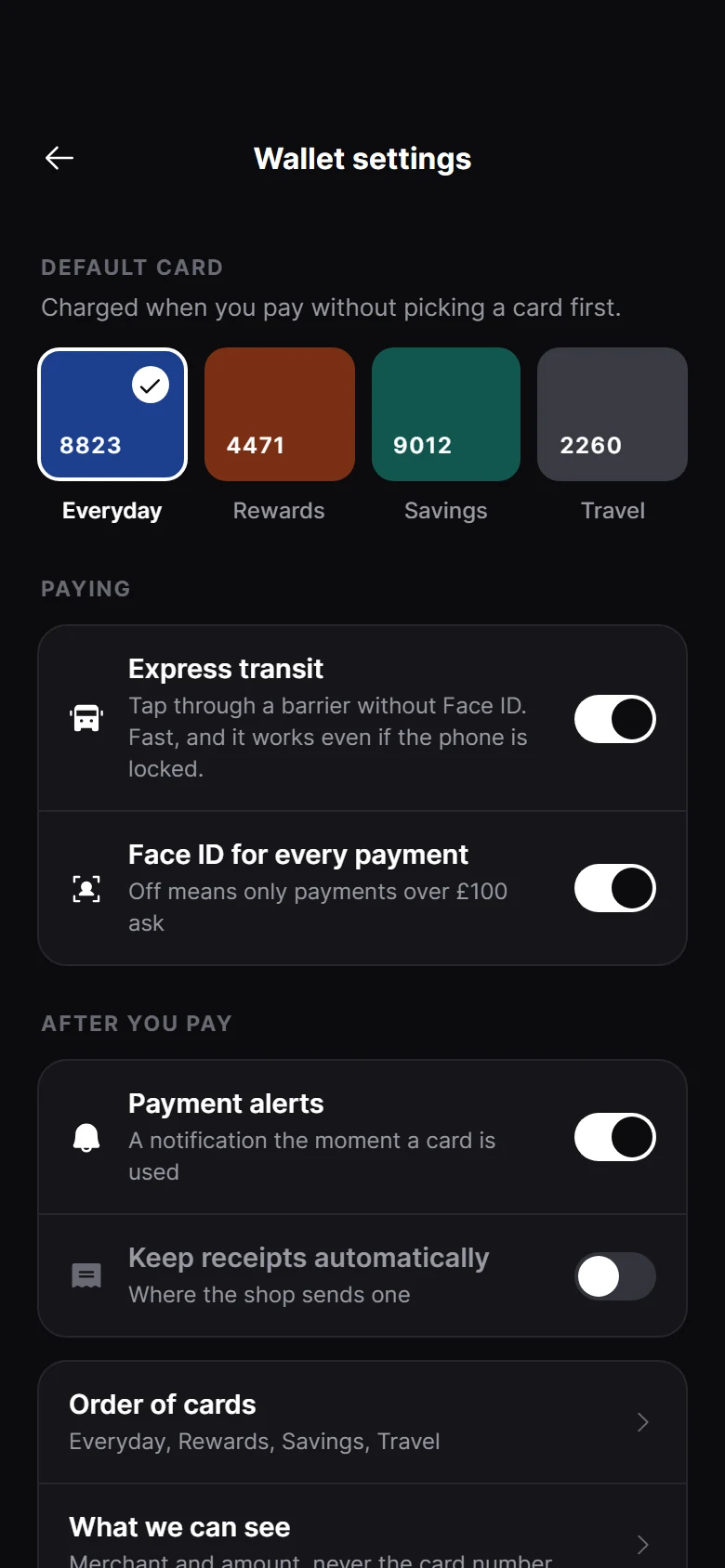 Vault Settings preview
