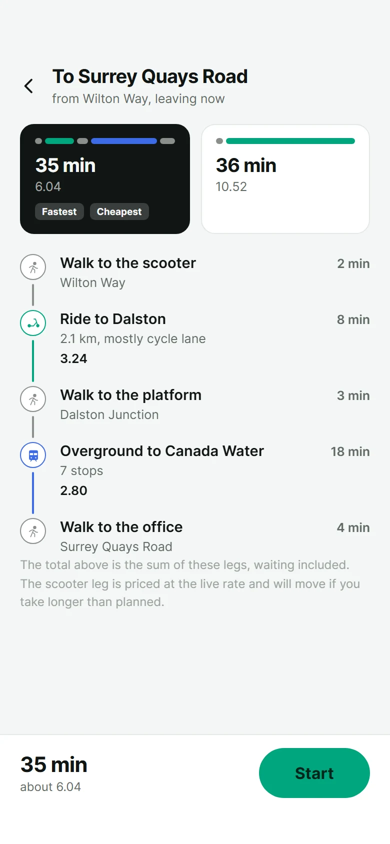 Verge Multimodal Route preview